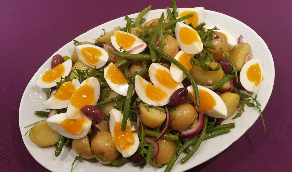 salat med to slags bønner