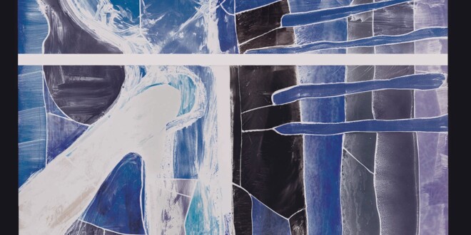 Abstrakt kunst på glasmosaik af Peter Brandes