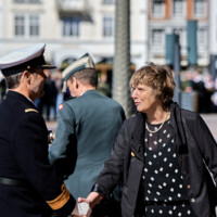 H.K.H Kronprisnsen modtages af formand for domsognets menighedsråd Eva Haue foto Lasse skov.jpg